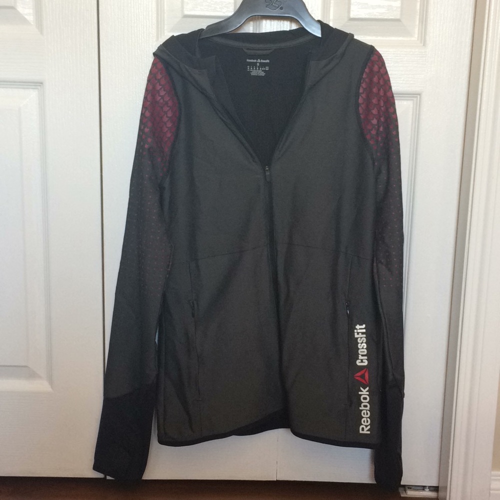Reebok Athletic Jacket Gray/Pink Size S EUC